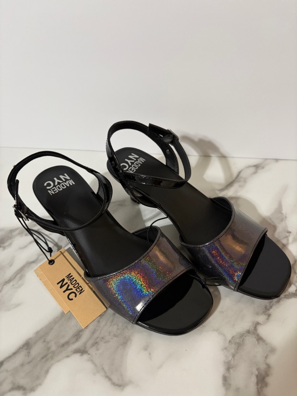 Madden NYC - Black Holographic Girls 4 Dress Sandals
